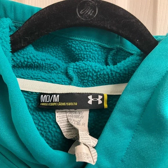 Under Armour Teal Cold Gear Hooded Sweatshirt - Picture 7 of 9